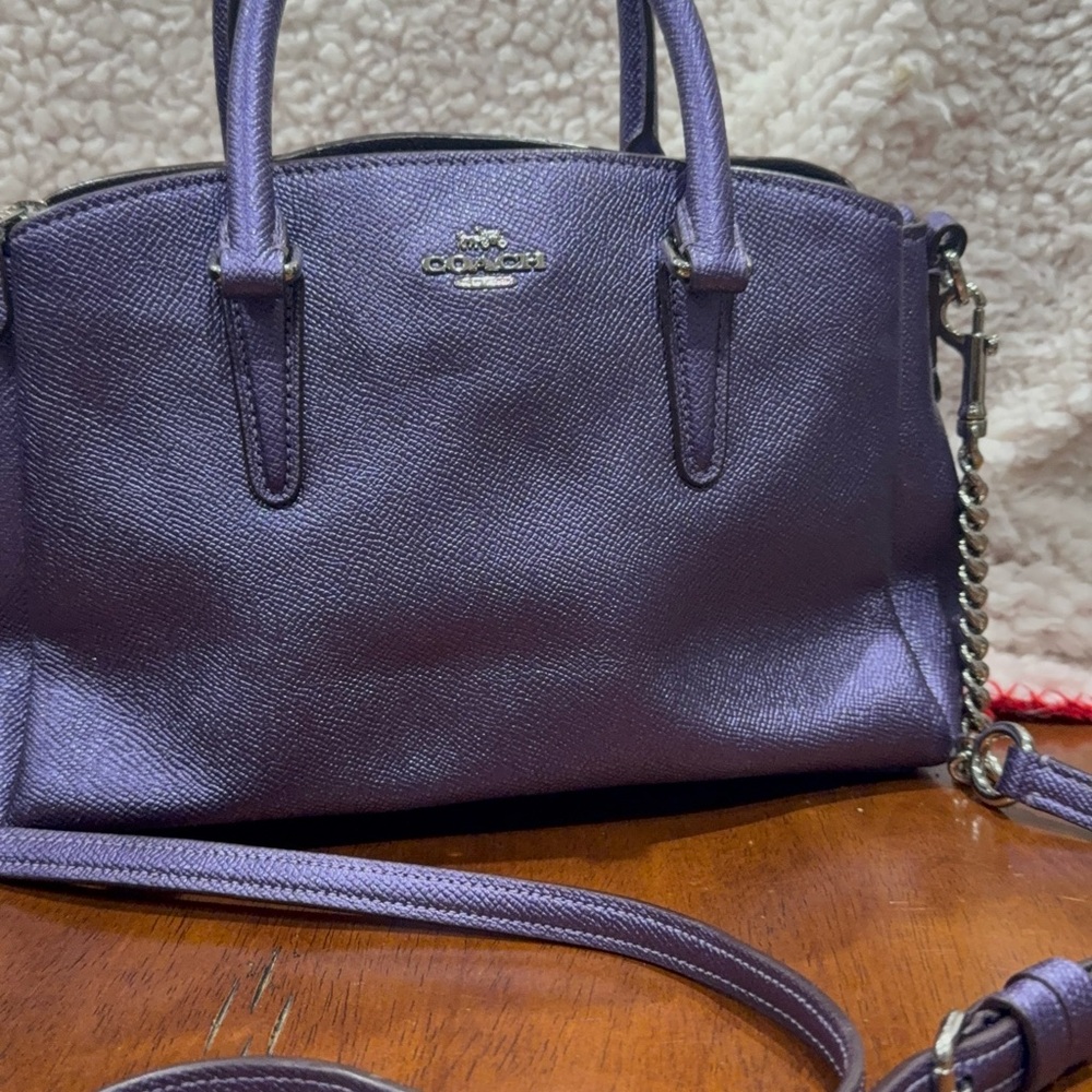 Coach Metallic Purple Crossbody Bag